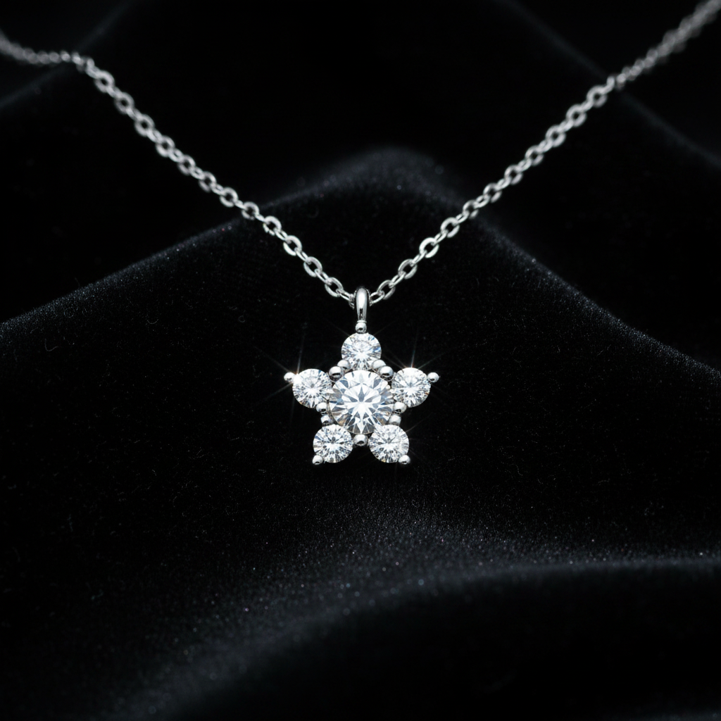 0.50ct Lab-Grown Diamond Star Pendant in Platinum — Editorial