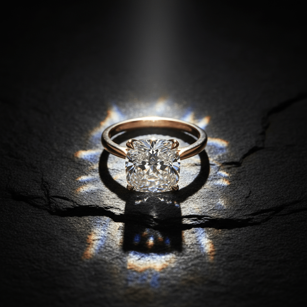Rosé Cushion — Lab-Grown Diamond Ring in 18ct Rose Gold - HD Studio