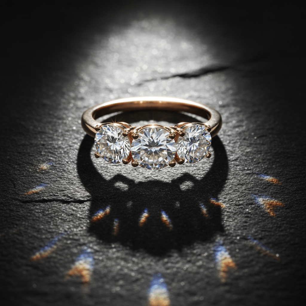 Noir Trilogy — Diamond Ring in 18ct Rose Gold - HD Studio