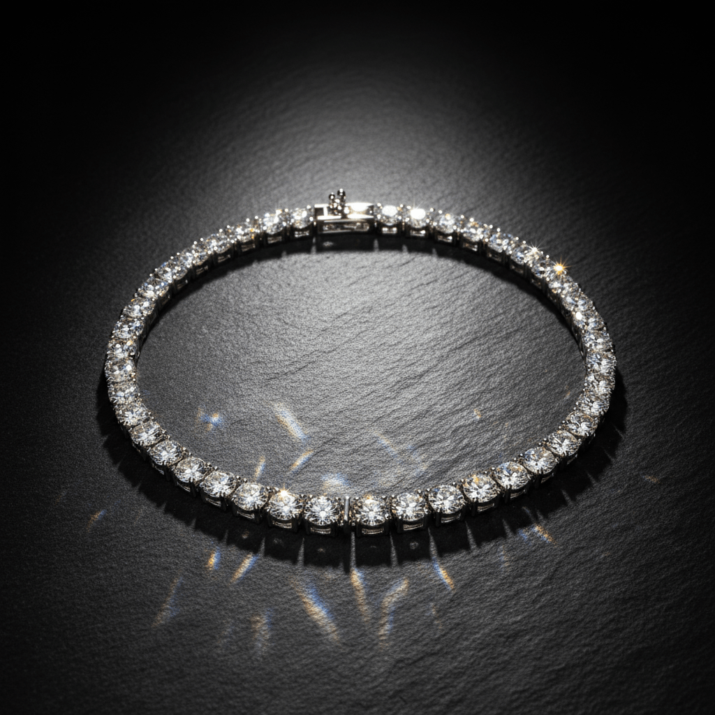 Aurora Tennis — Diamond Necklace in Platinum - HD Studio