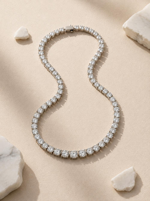 The Covent Garden Graduated Diamond Tennis Necklace — product view 2