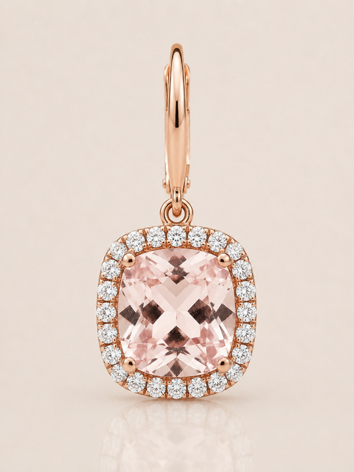 The Fitzrovia Morganite and Diamond Drop Earrings