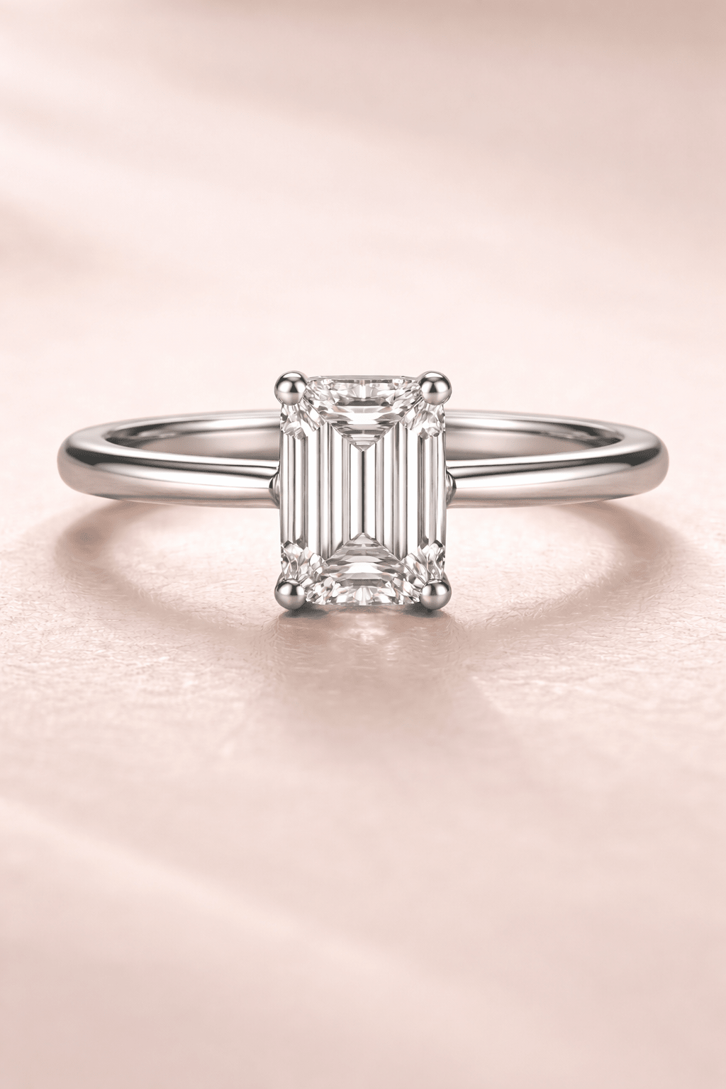 Emerald Cut Diamond Engagement Ring - HD Studio