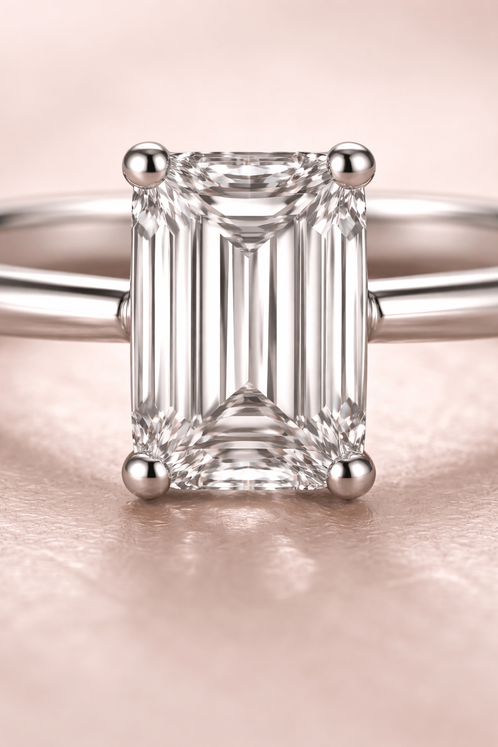 Emerald Cut Diamond Engagement Ring - HD Studio