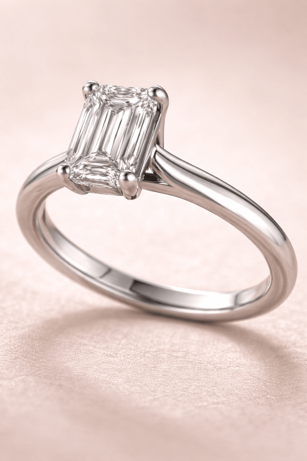 Emerald Cut Diamond Engagement Ring - HD Studio