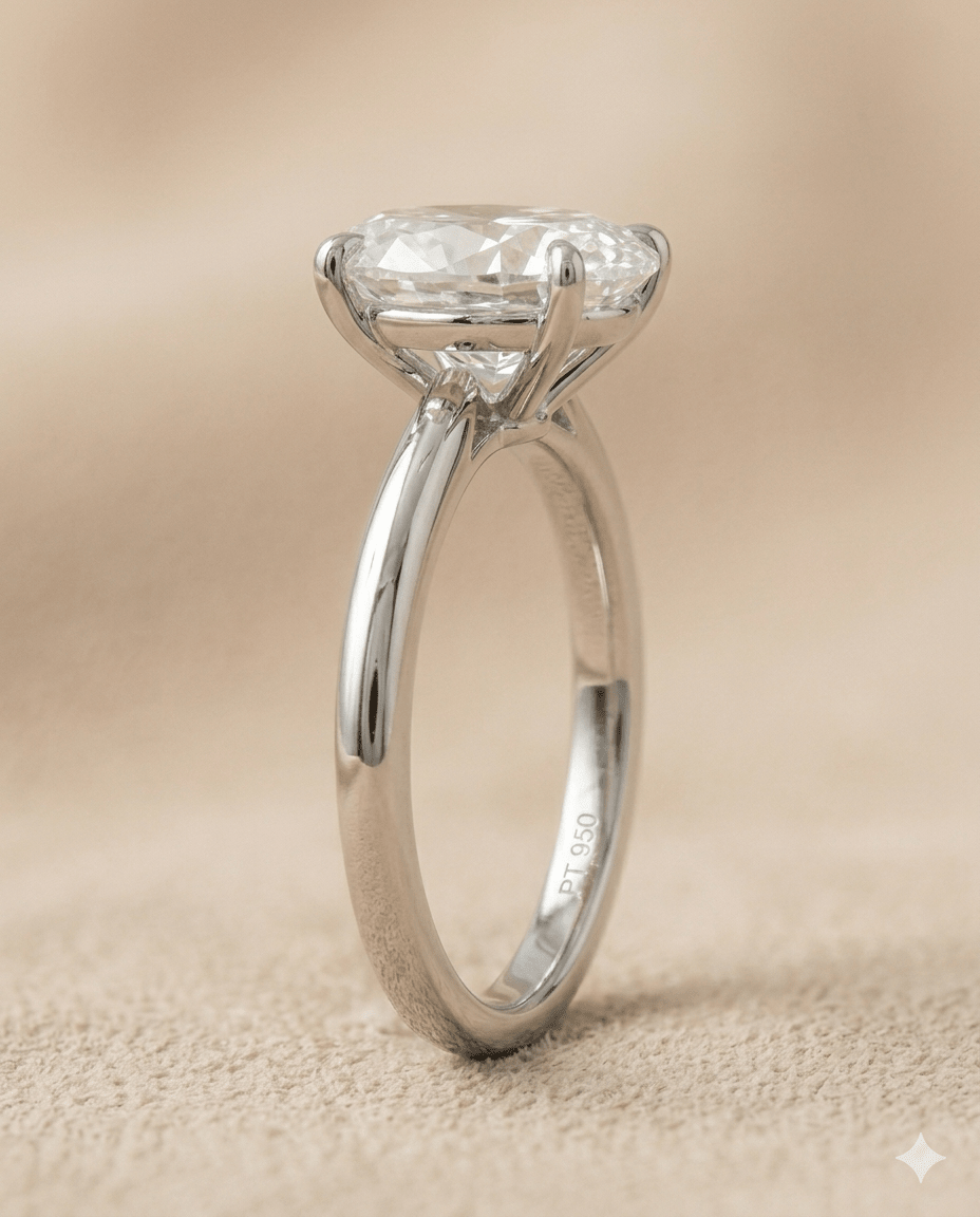 Oval Diamond Solitaire Engagement Ring - HD Studio
