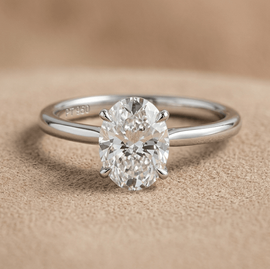 Oval Diamond Solitaire Engagement Ring - HD Studio