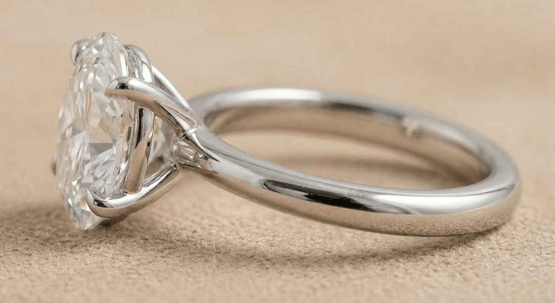 Oval Diamond Solitaire Engagement Ring - HD Studio