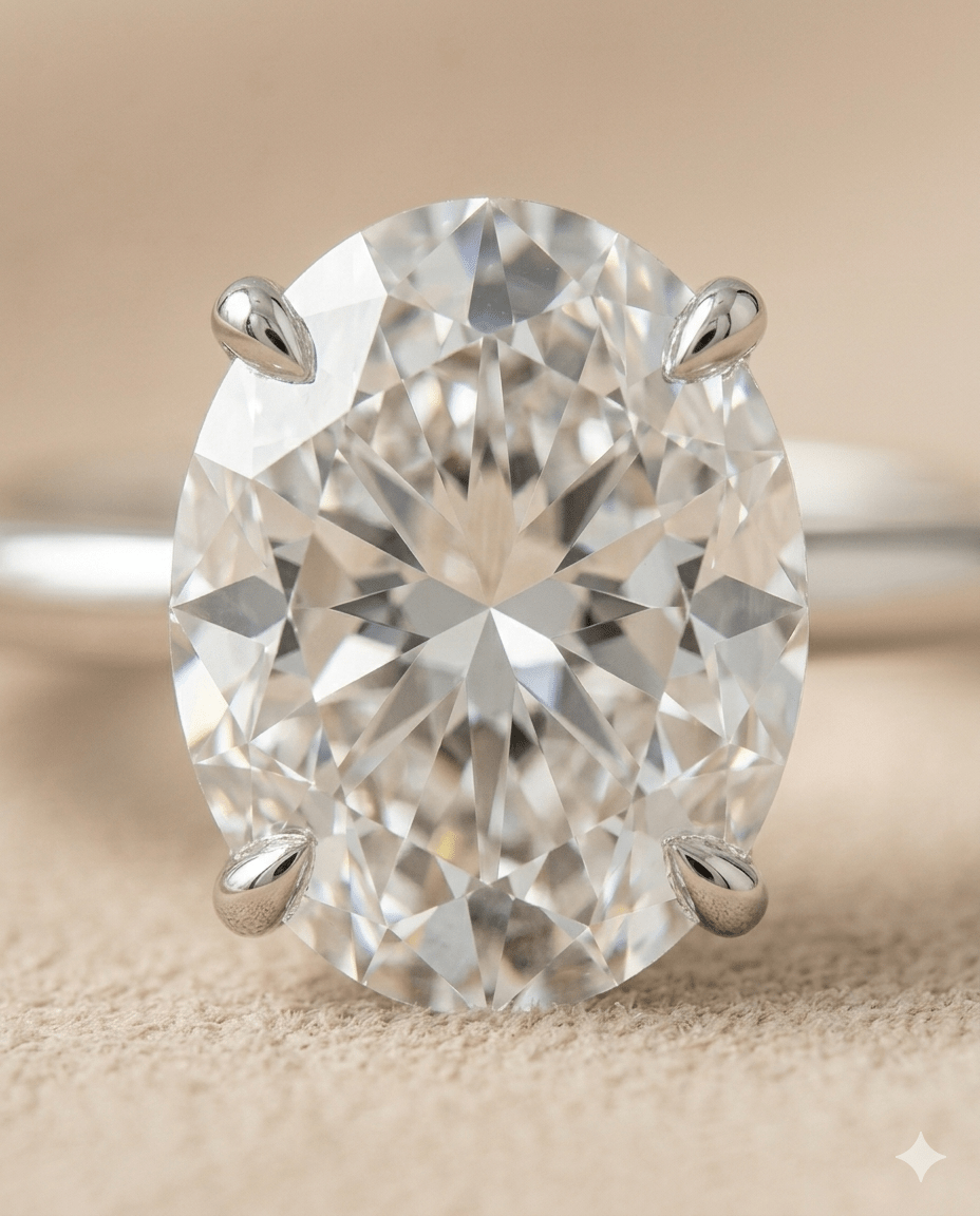Oval Diamond Solitaire Engagement Ring - HD Studio