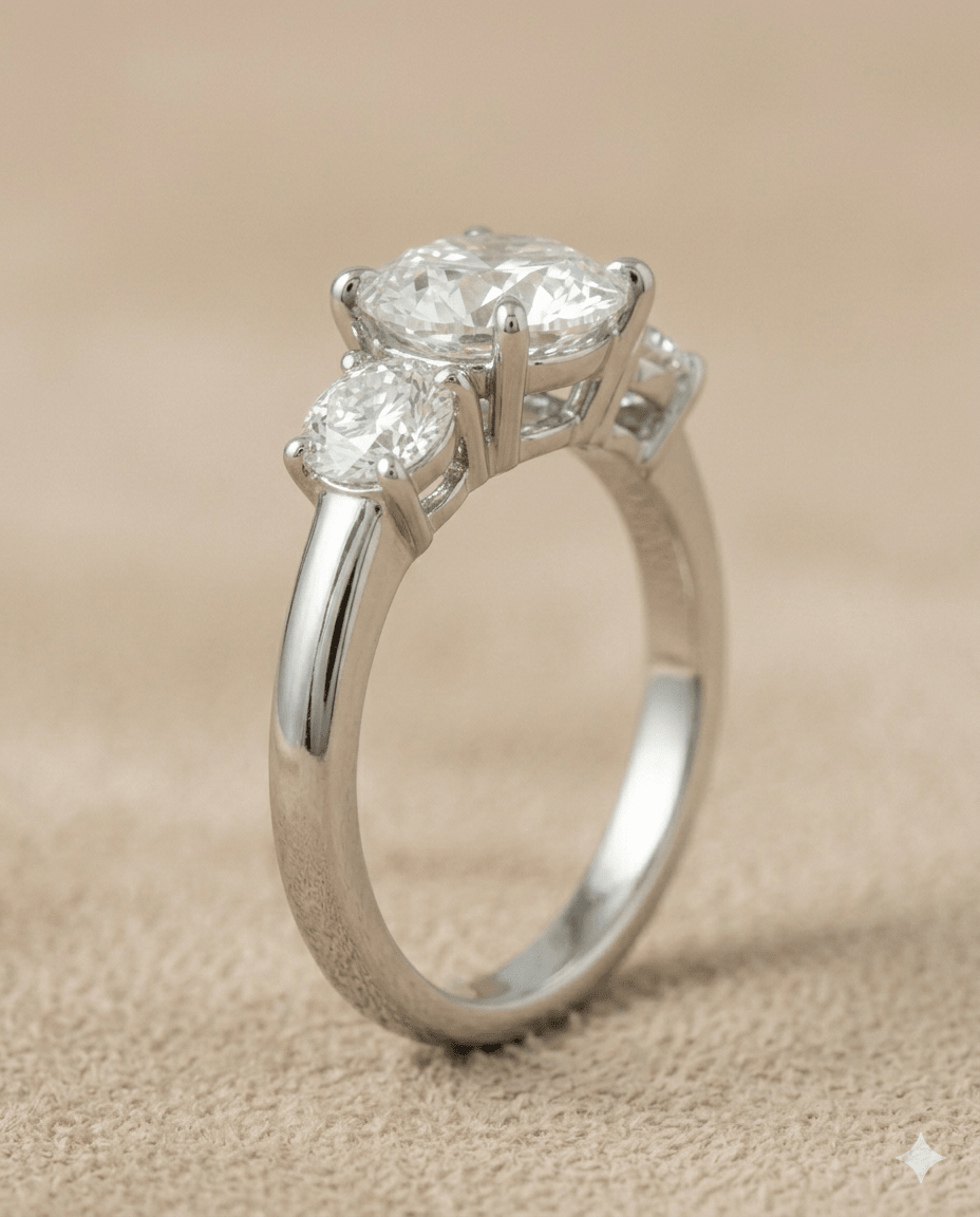 Three Stone Diamond Engagement Ring - HD Studio