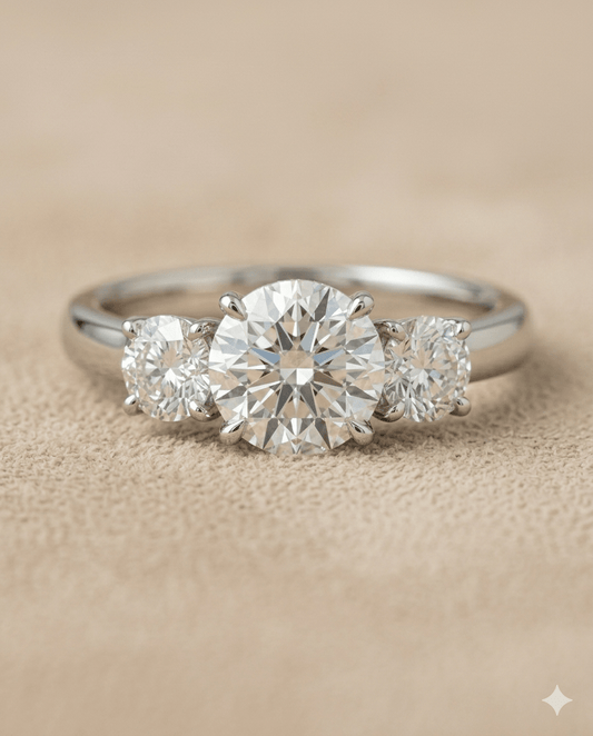 Three Stone Diamond Engagement Ring - HD Studio