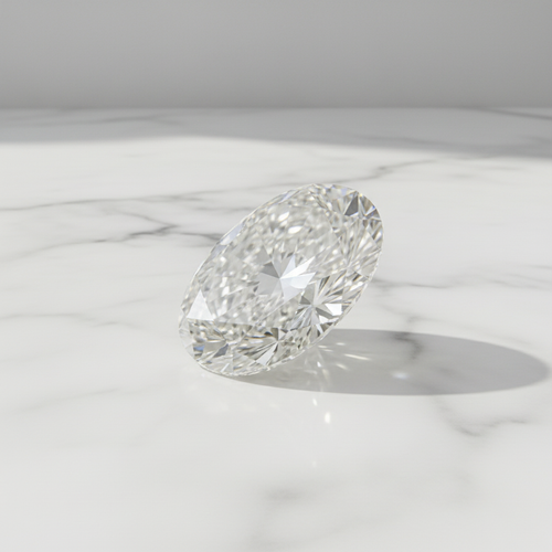 Aura Oval Diamond – 45° Marble View