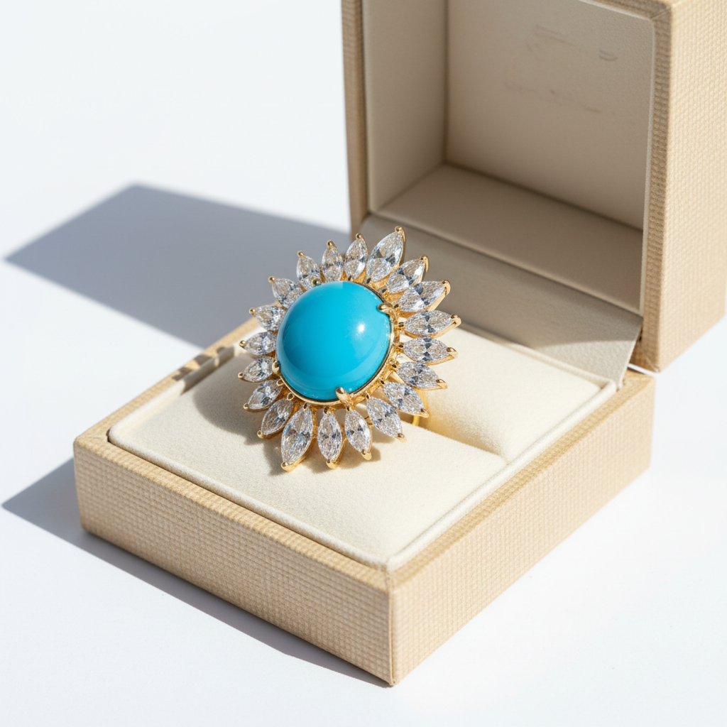 Brixton Turquoise Statement Ring – Jewellery Box