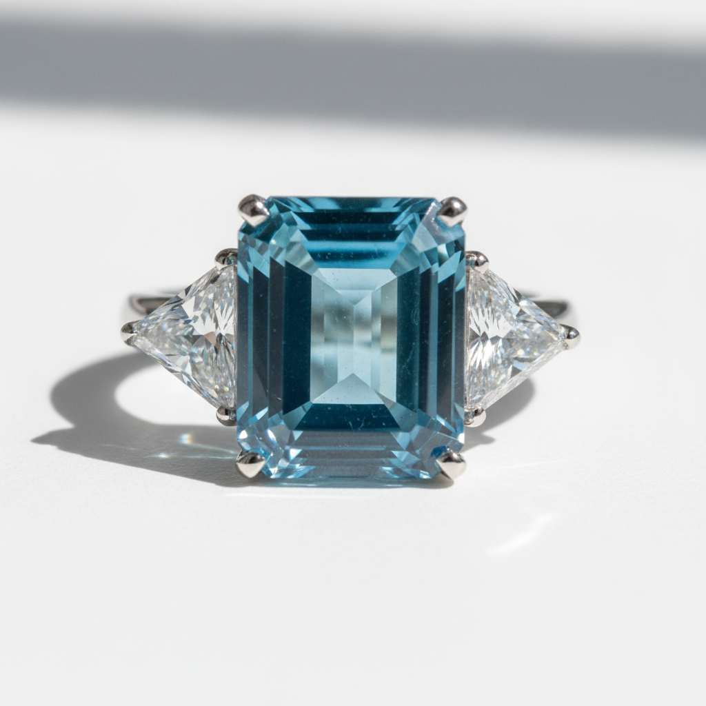 Greenwich Aquamarine Cocktail Ring – Hero