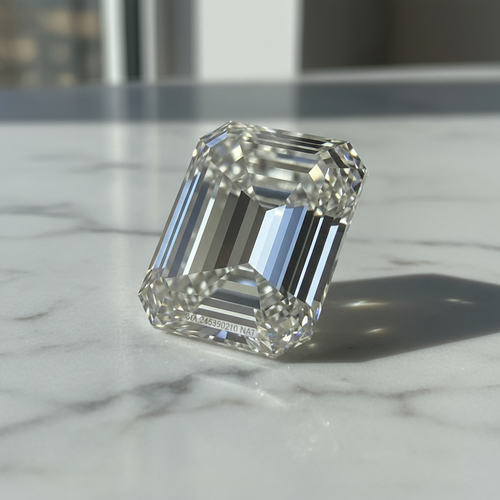 Horizon Emerald Cut Diamond – 45° Marble View