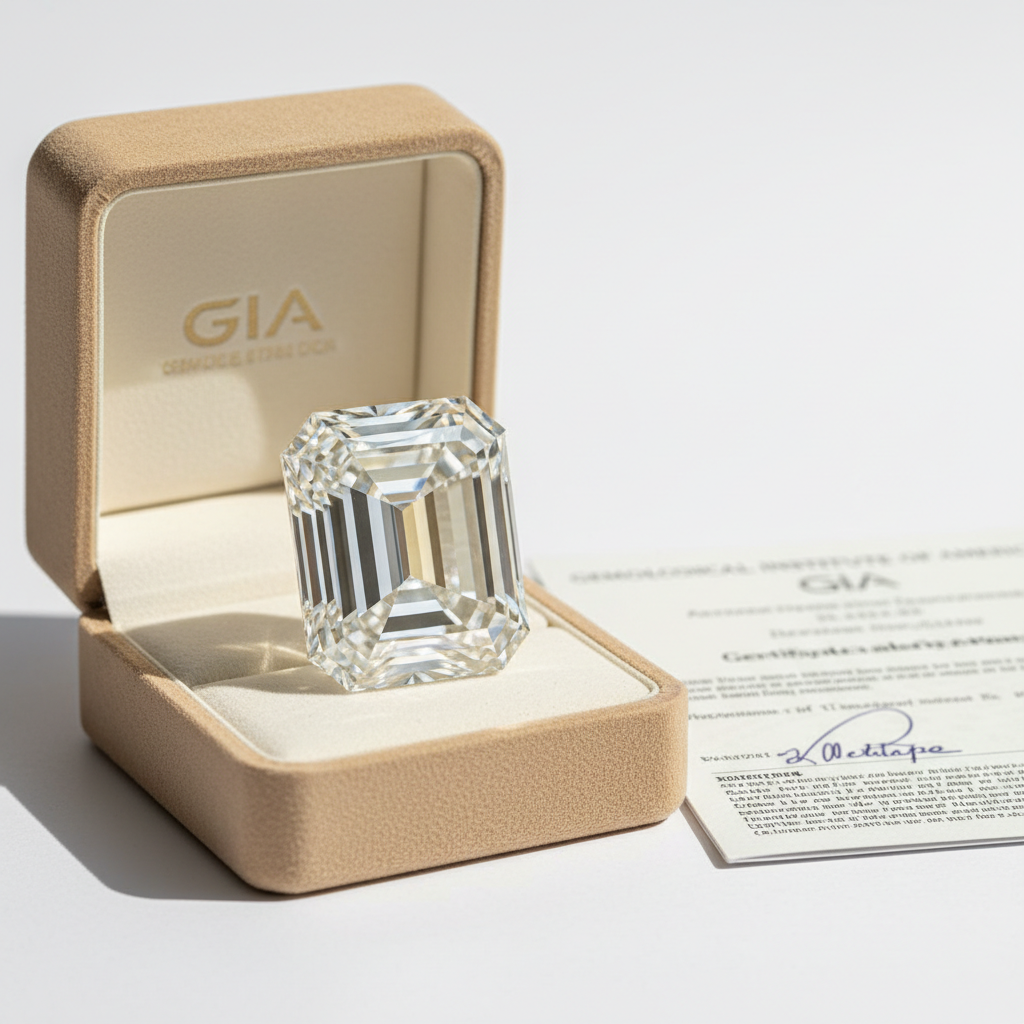 Horizon Emerald Cut Diamond – Box & GIA Certificate