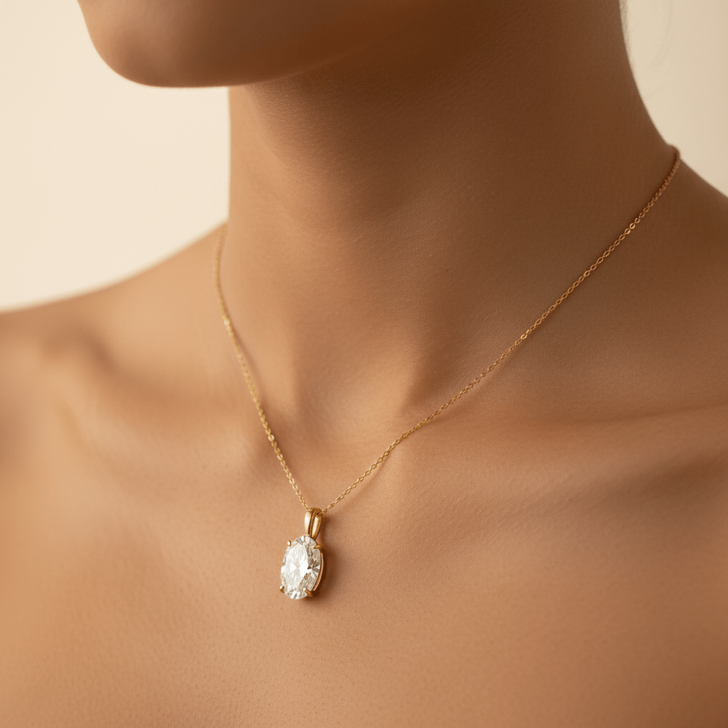 Soleil Drop — Lab-Grown Diamond Necklace in 18ct Yellow Gold - HD Studio