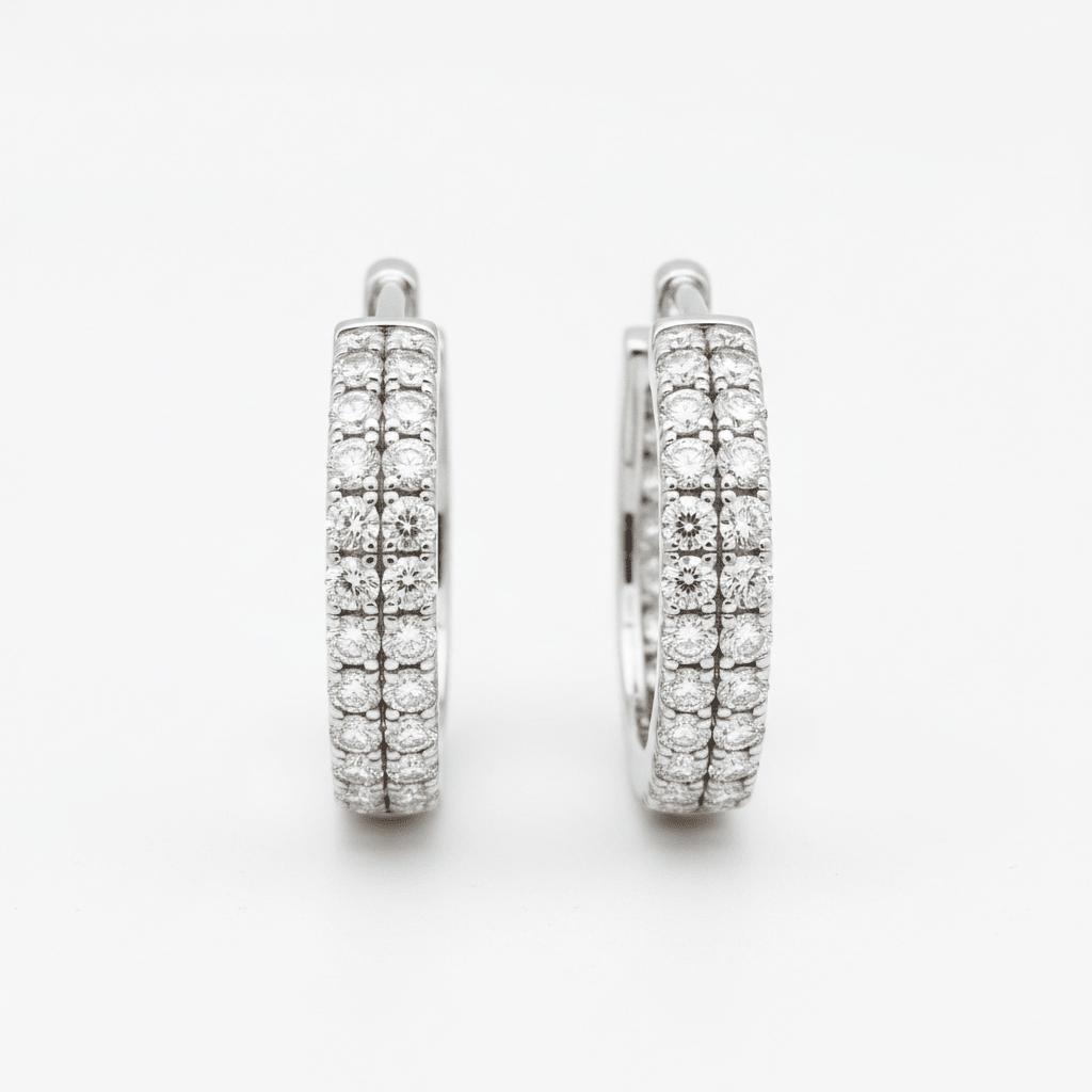 Aurora Hoops — Diamond Earrings in Platinum - HD Studio