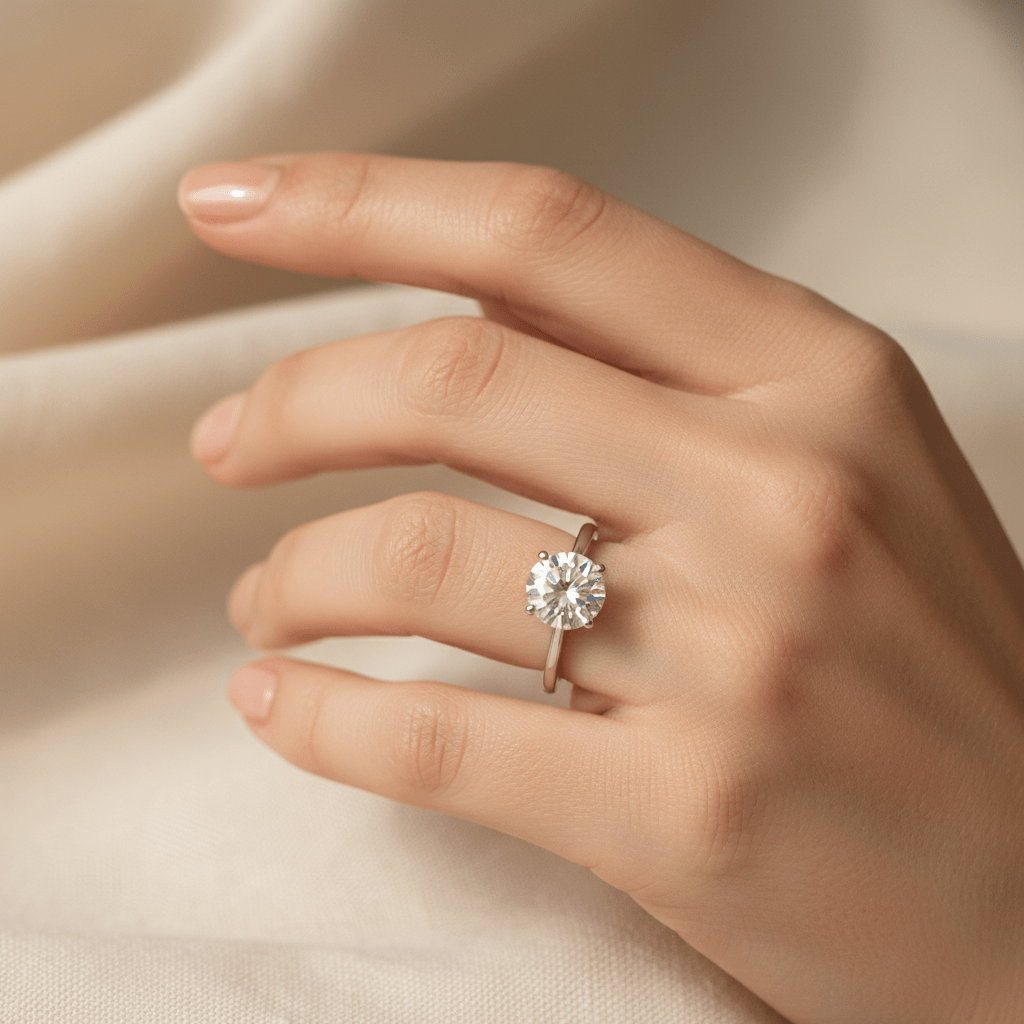 Lumière Solitaire — Diamond Ring in 18ct White Gold - HD Studio