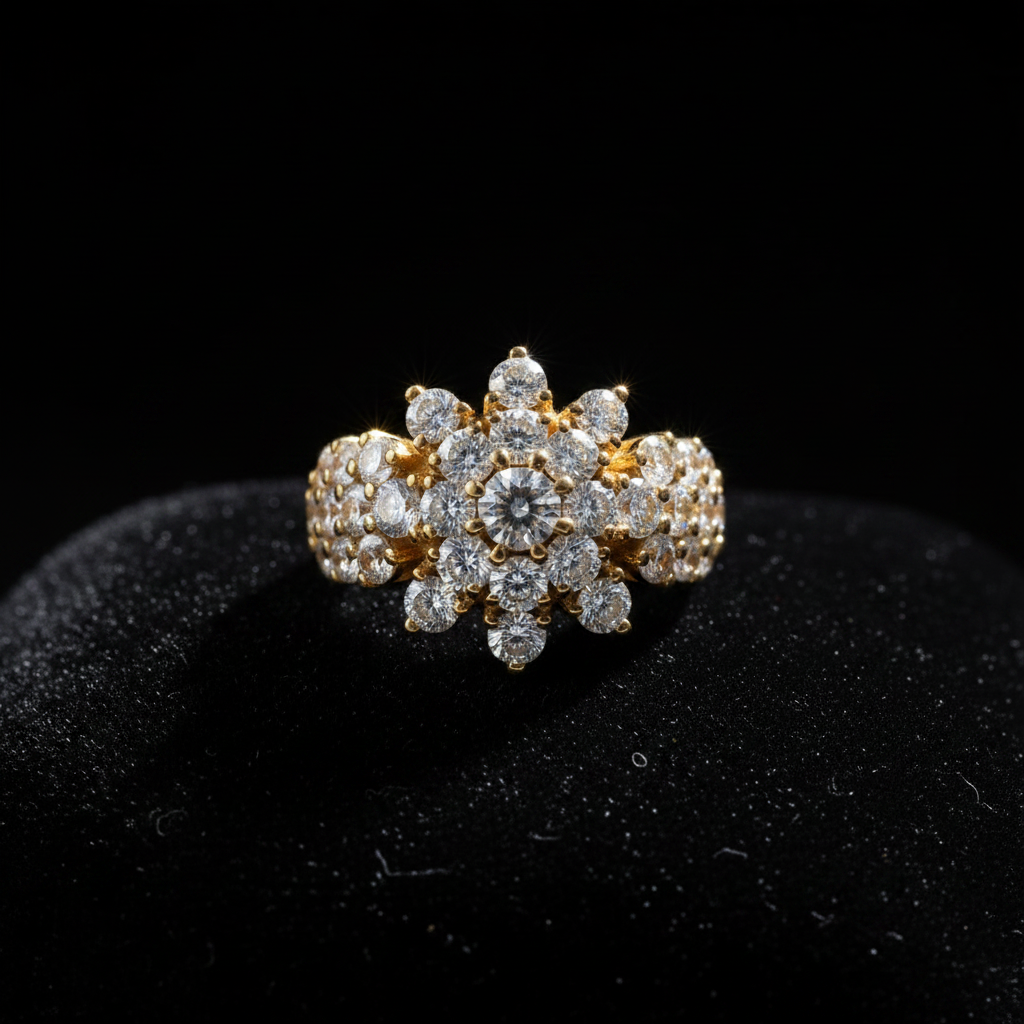 0.50ct Diamond Cluster Ring in 18ct Yellow Gold — Editorial