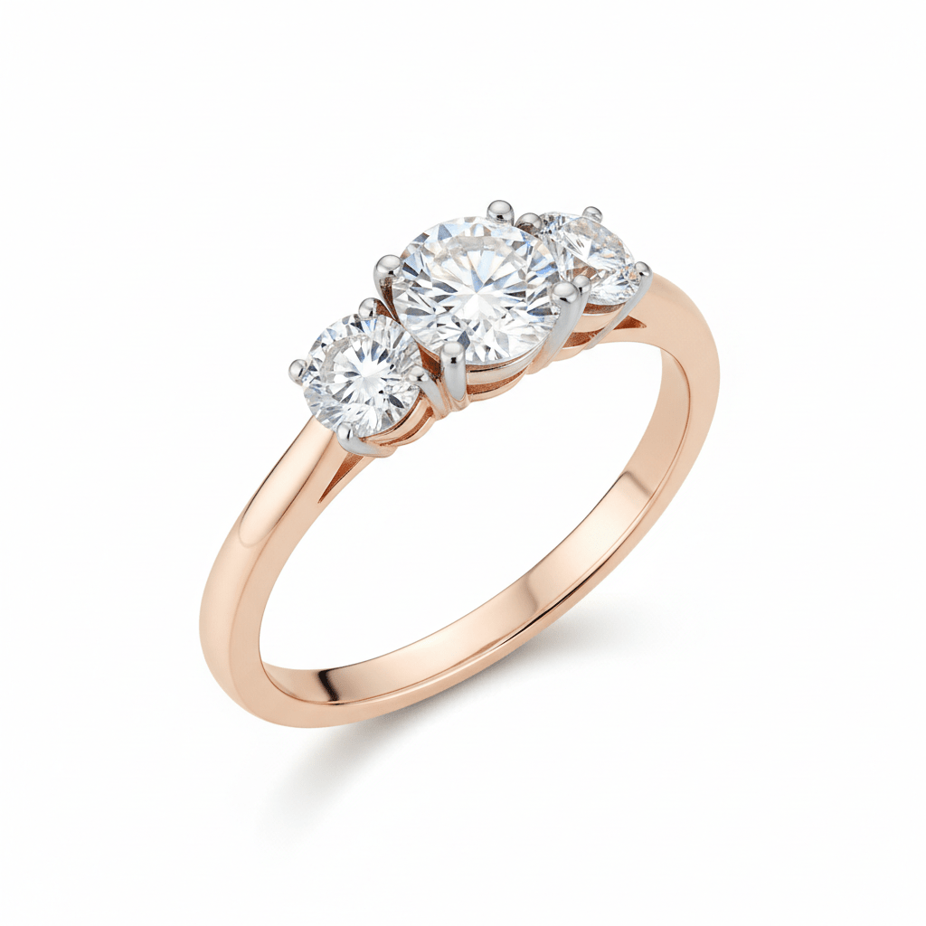 Noir Trilogy — Diamond Ring in 18ct Rose Gold - HD Studio