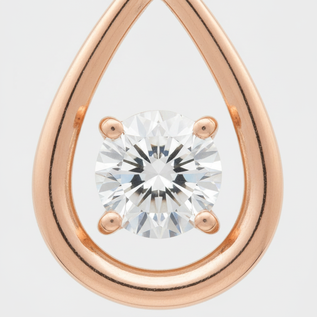 0.30ct Diamond Drop Earrings in 18ct Rose Gold — Macro