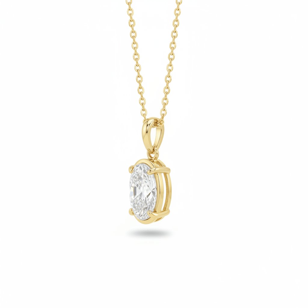Soleil Drop — Lab-Grown Diamond Necklace in 18ct Yellow Gold - HD Studio