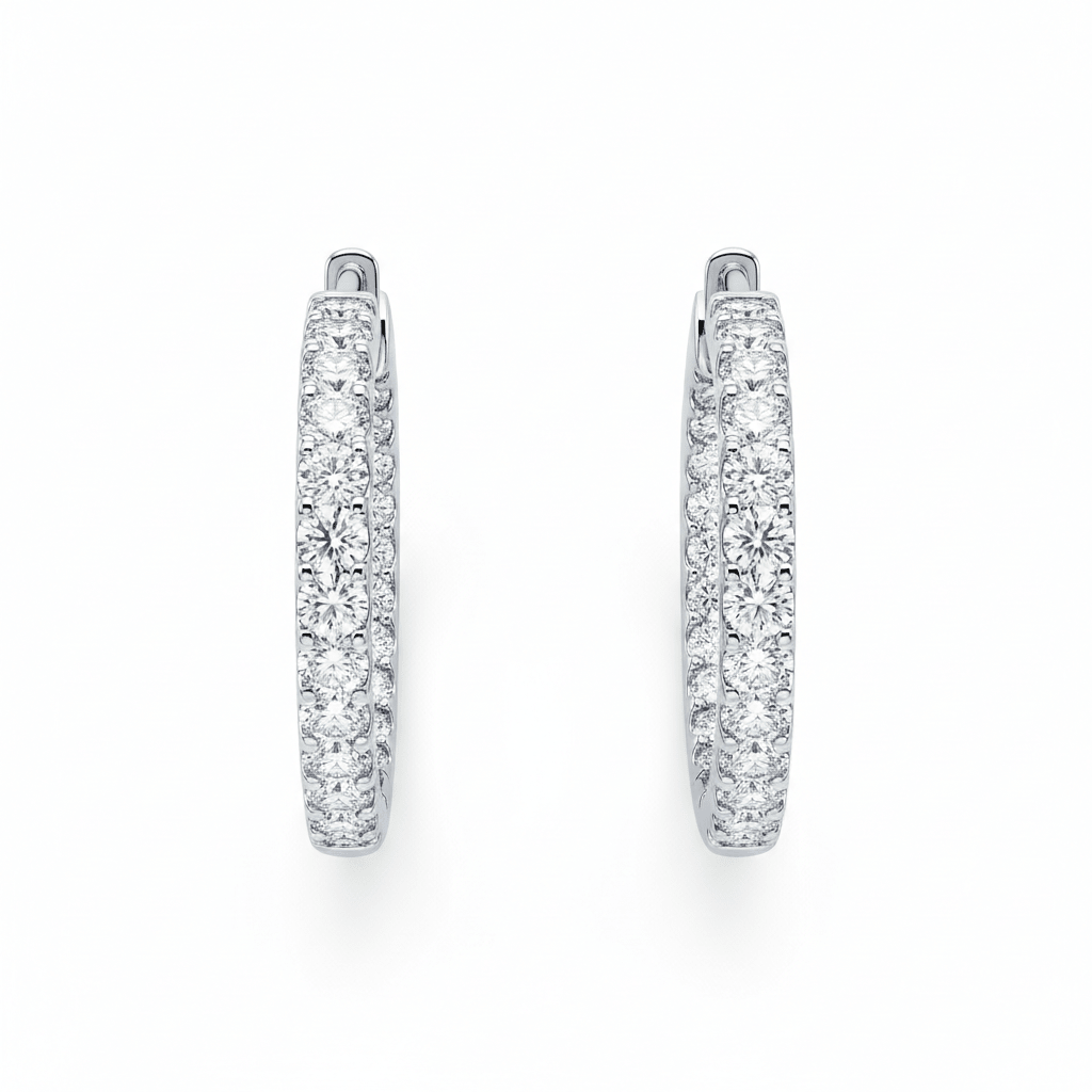 Éclat Hoops — Lab-Grown Diamond Earrings in 18ct White Gold - HD Studio