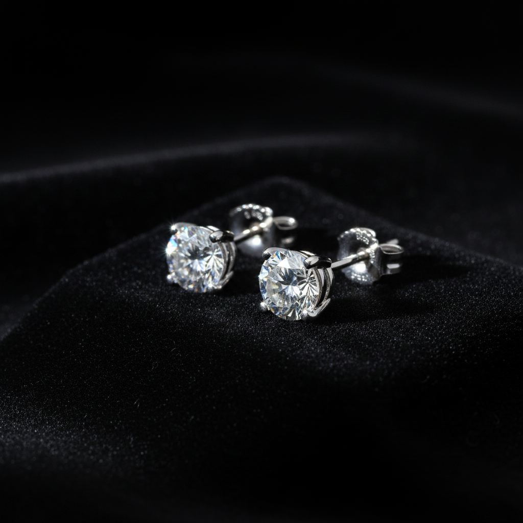 0.20ct Diamond Stud Earrings in 18ct White Gold — Editorial