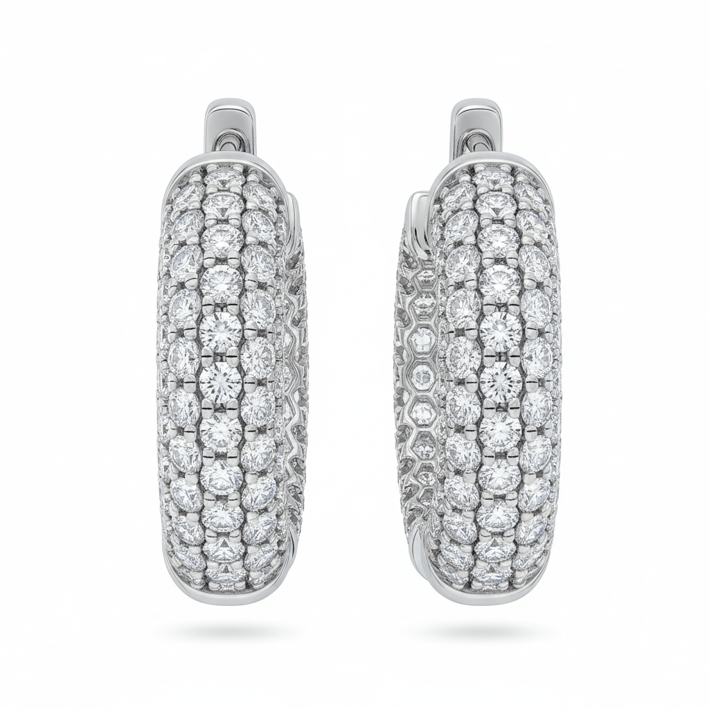 Éclat Hoops — Lab-Grown Diamond Earrings in 18ct White Gold - HD Studio