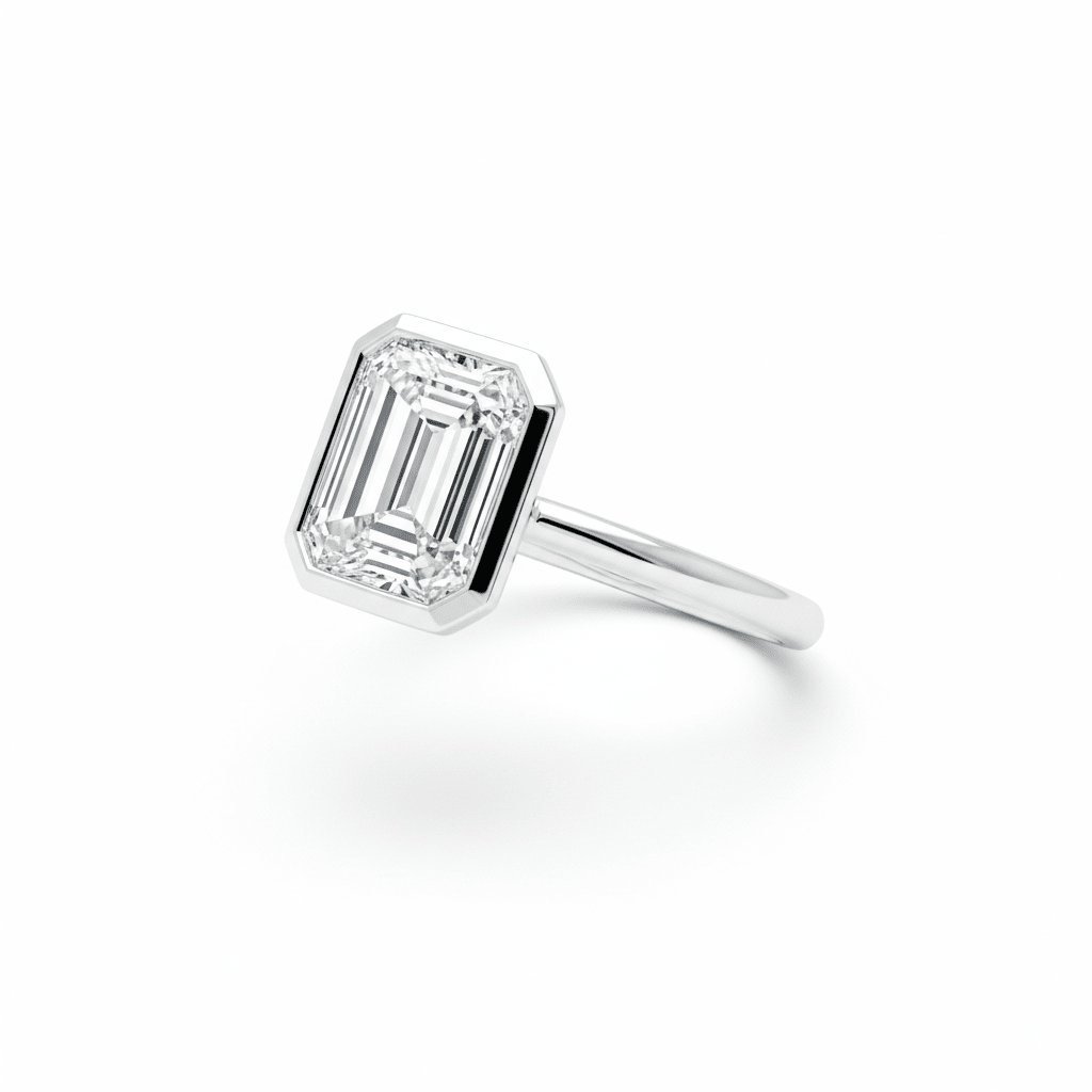 Éclat Emerald — Lab-Grown Diamond Ring in 18ct White Gold - HD Studio