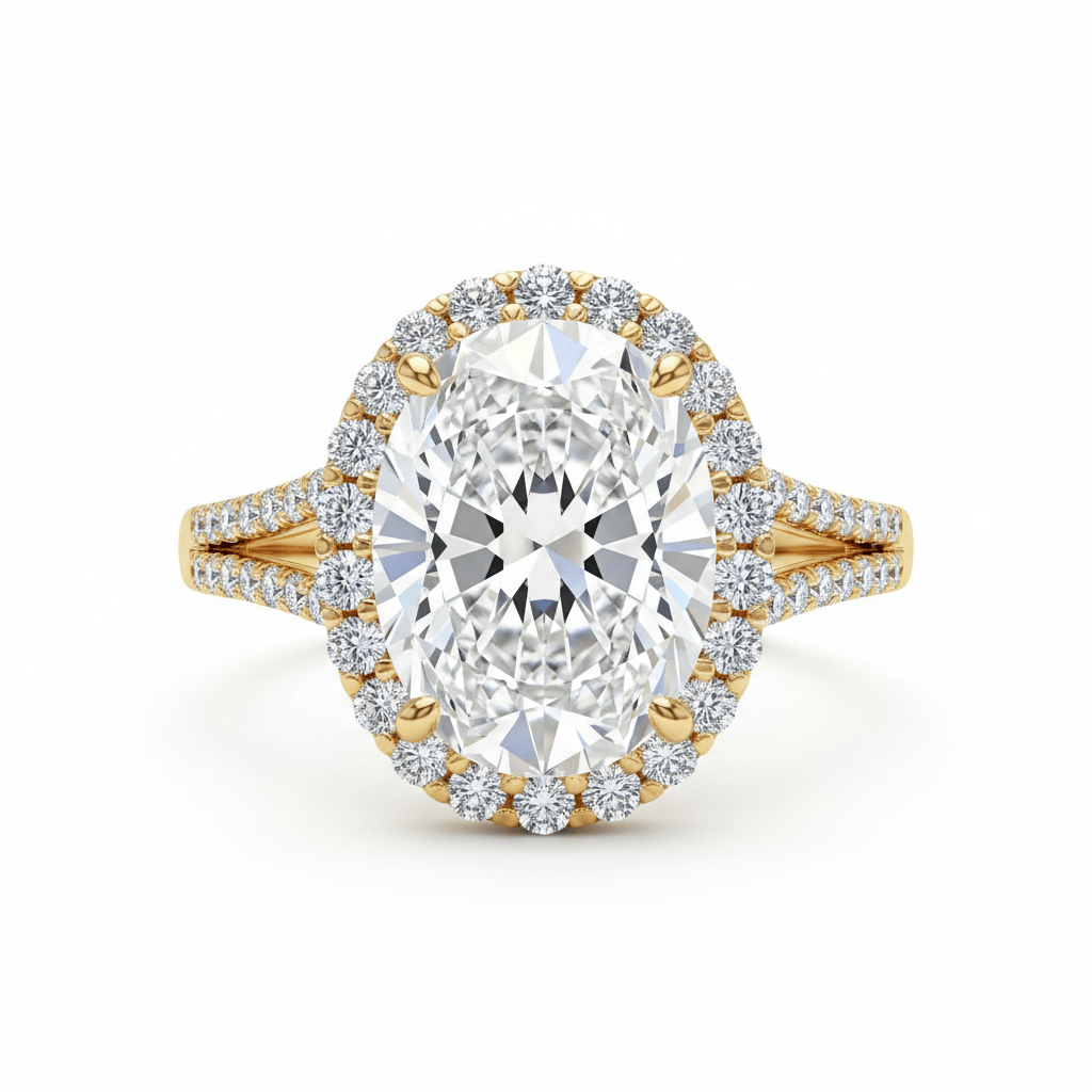 Soleil Halo — Lab-Grown Diamond Ring in 18ct Yellow Gold - HD Studio