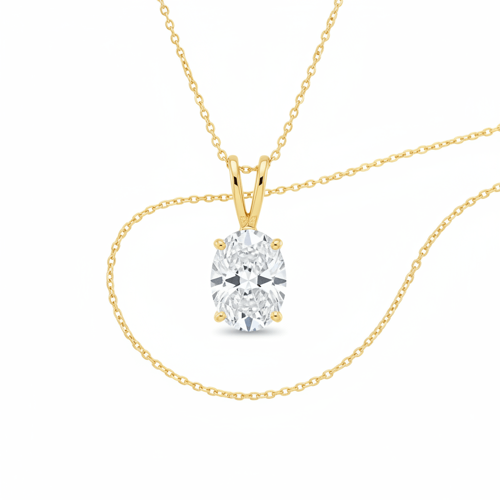 Celeste Drop — Diamond Necklace in 18ct Yellow Gold - HD Studio