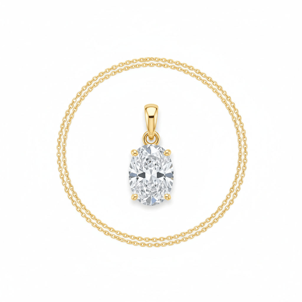 Soleil Drop — Lab-Grown Diamond Necklace in 18ct Yellow Gold - HD Studio
