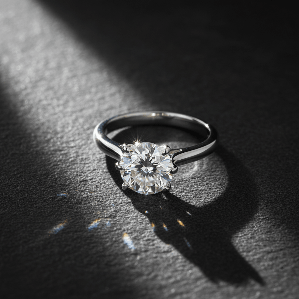 1 ct Round Brilliant Solitaire in Platinum | Diamond Engagement Ring - HD Studio