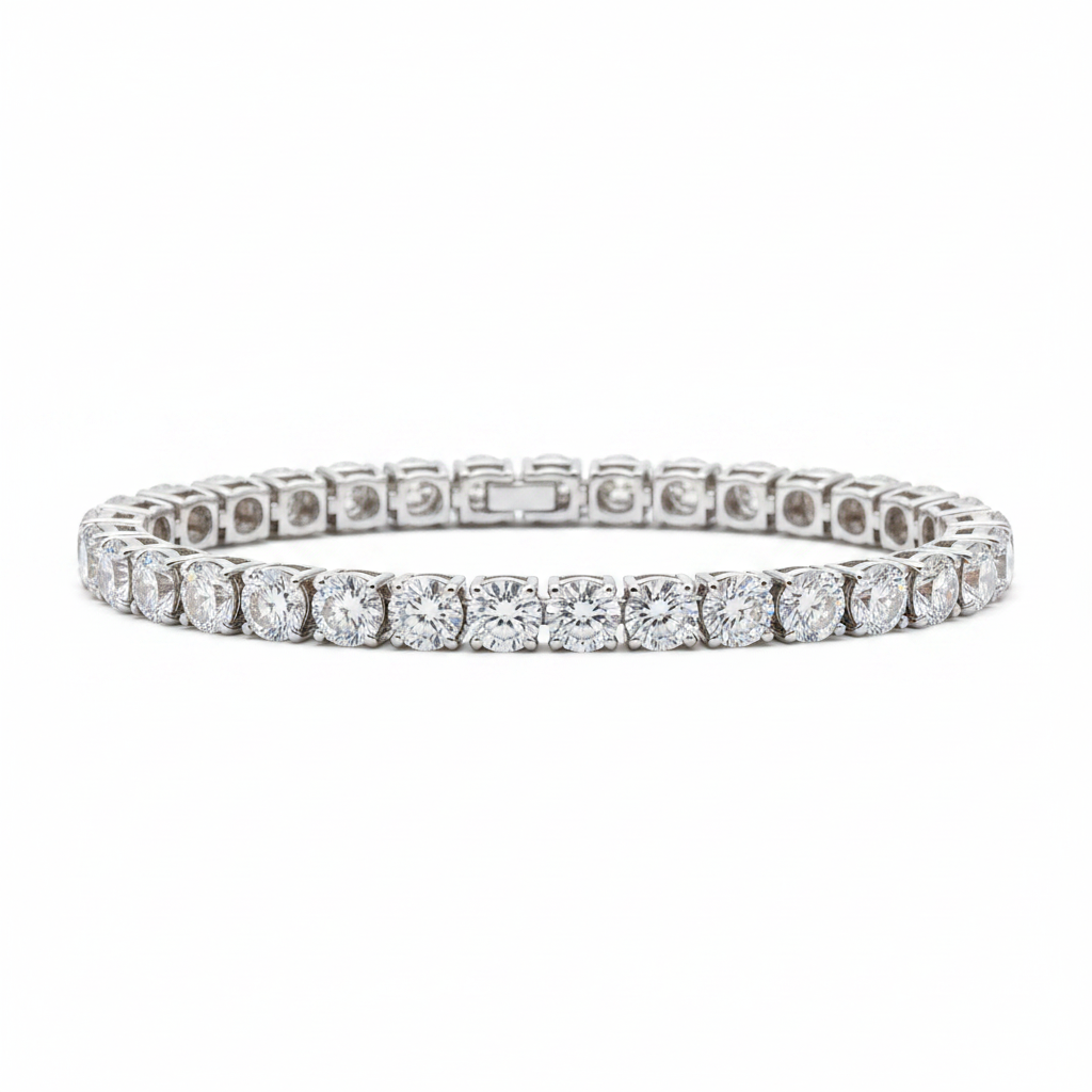 0.25ct Diamond Tennis Bracelet in 18ct White Gold — Side Profile