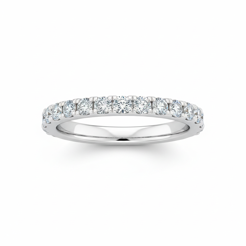 0.30ct Diamond Eternity Ring in 18ct White Gold — Flat Lay