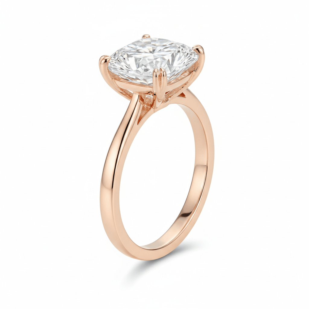Rosé Cushion — Lab-Grown Diamond Ring in 18ct Rose Gold - HD Studio