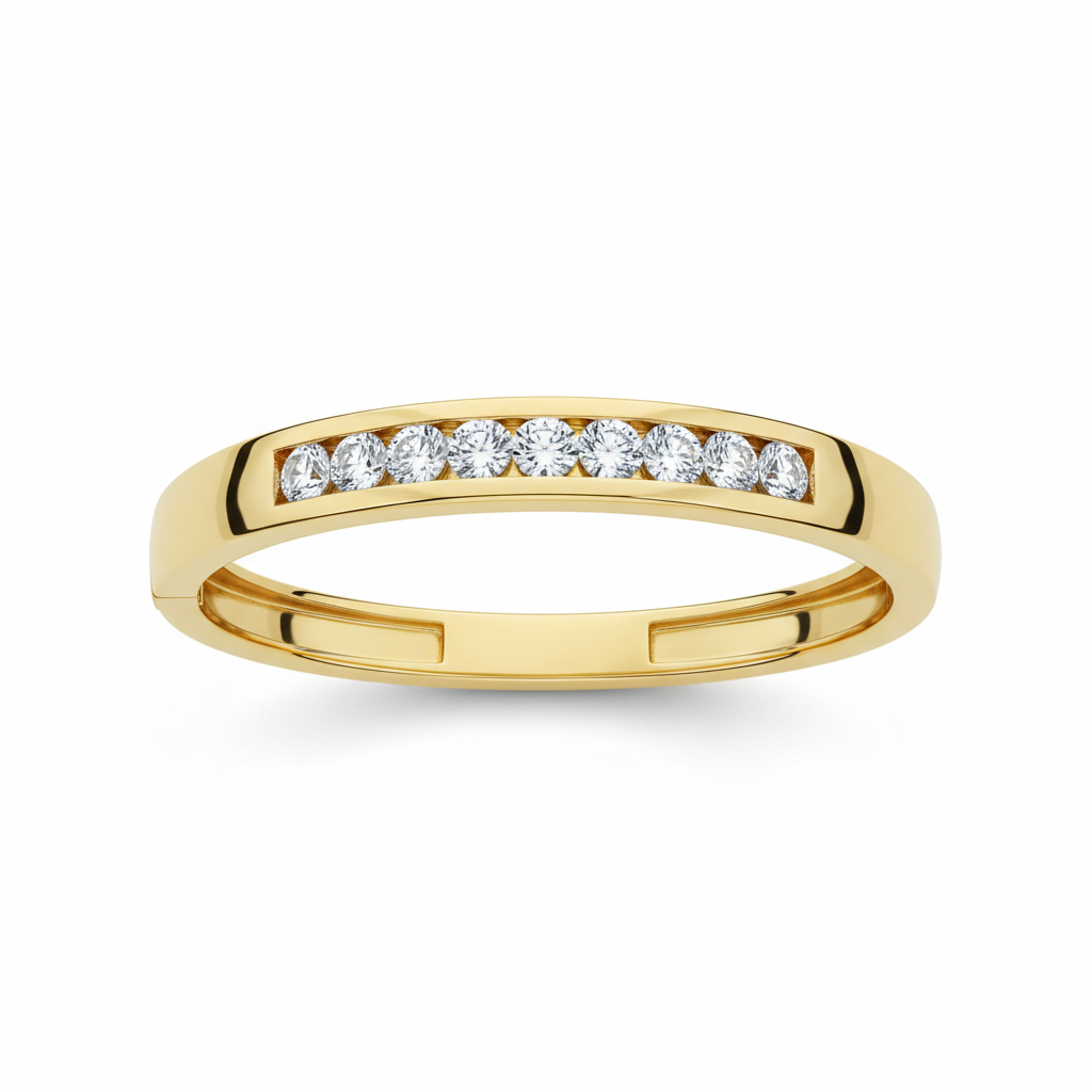 0.40ct Diamond Bangle in 18ct Yellow Gold — Flat Lay