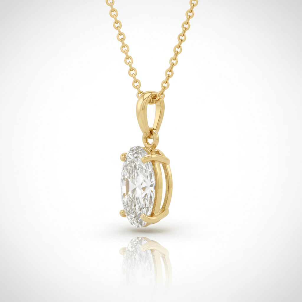 Celeste Drop — Diamond Necklace in 18ct Yellow Gold - HD Studio
