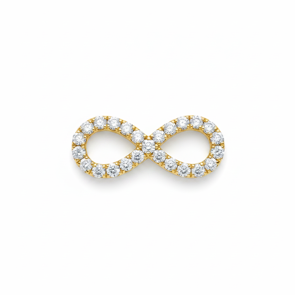 1.50ct Lab-Grown Diamond Infinity Pendant in 18ct Yellow Gold — Macro