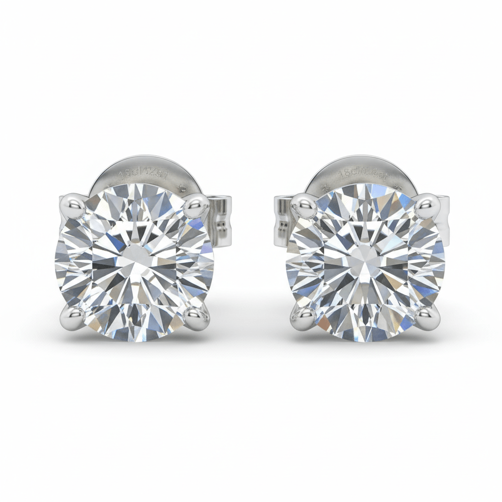 Lumière Studs — Diamond Earrings in 18ct White Gold - HD Studio