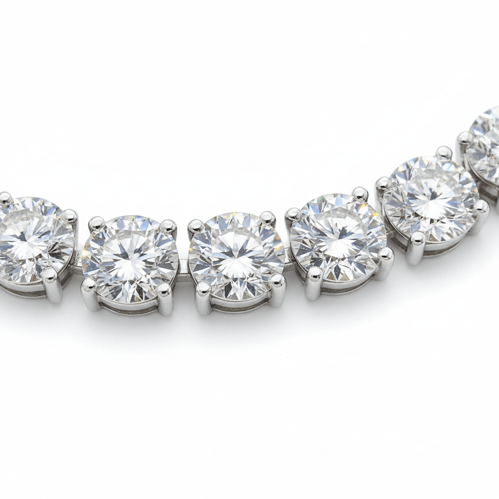 Aurora Tennis — Diamond Necklace in Platinum - HD Studio