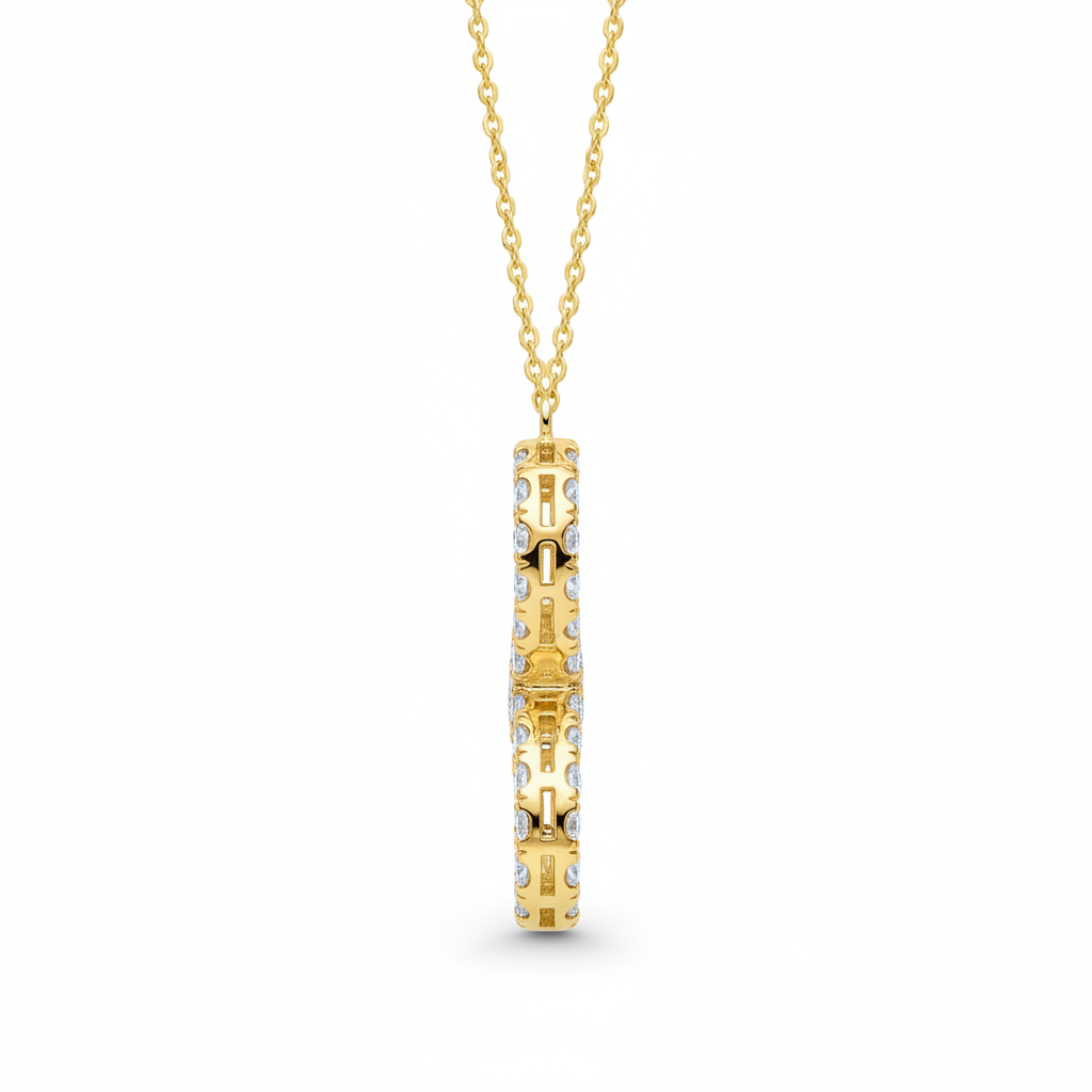 1.50ct Lab-Grown Diamond Infinity Pendant in 18ct Yellow Gold — Side Profile