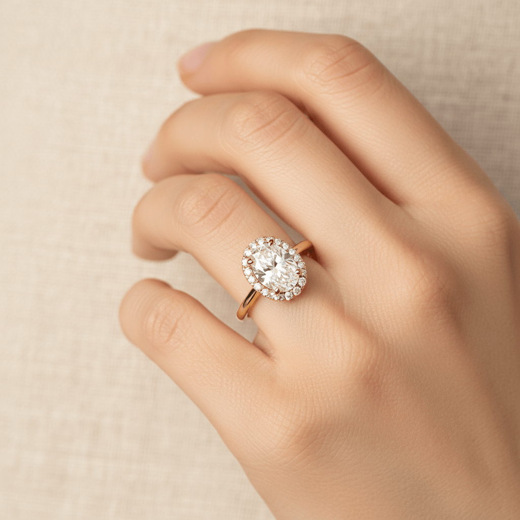 Soleil Halo — Lab-Grown Diamond Ring in 18ct Yellow Gold - HD Studio