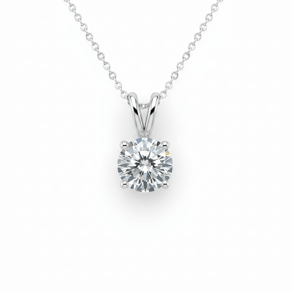 Lumière Pendant — Diamond Necklace in 18ct White Gold - HD Studio