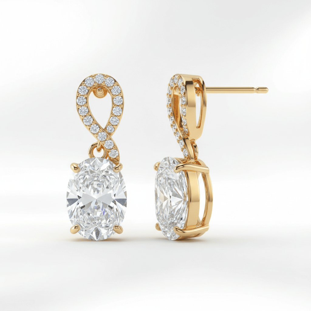 Celeste Drops — Diamond Earrings in 18ct Yellow Gold - HD Studio