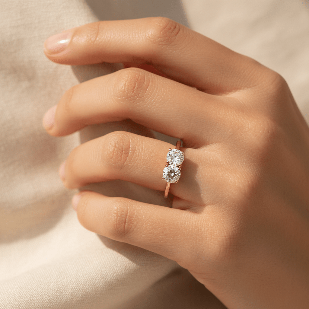 Noir Trilogy — Diamond Ring in 18ct Rose Gold - HD Studio