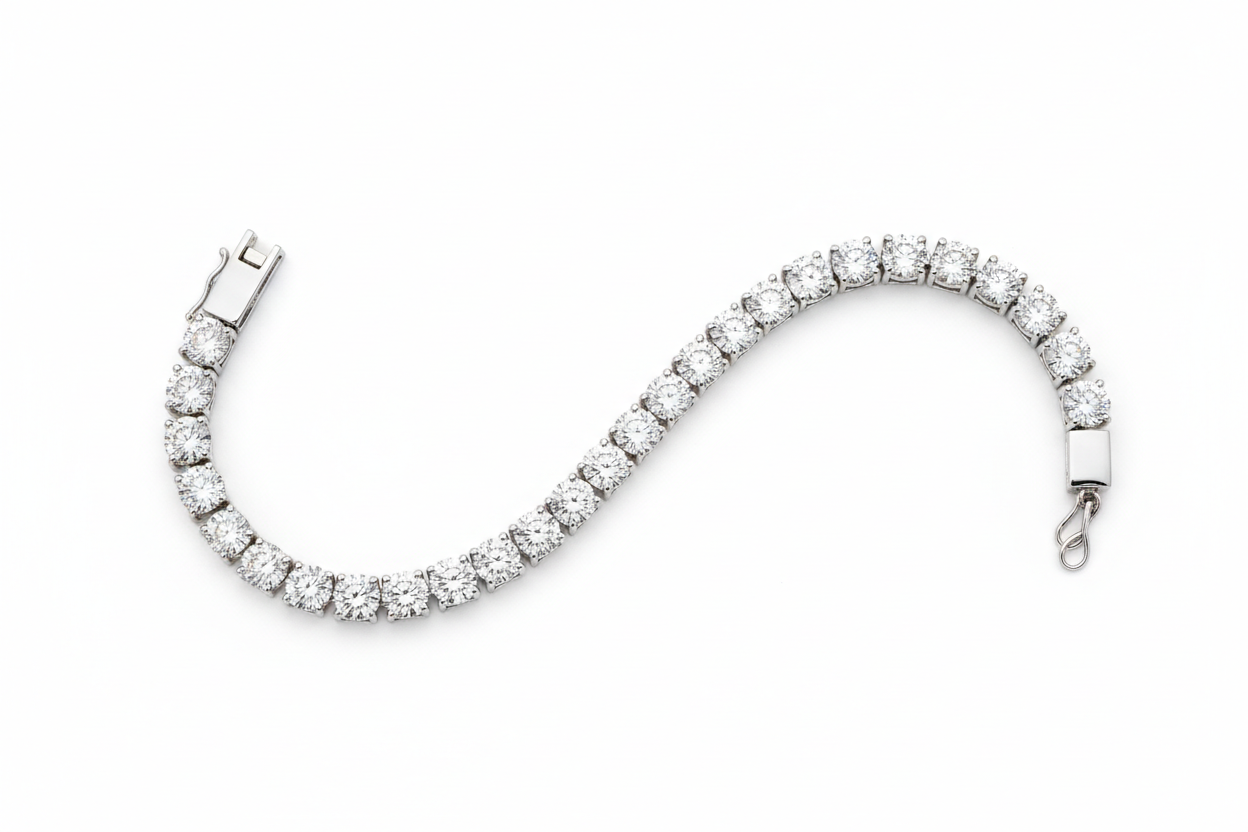 0.25ct Diamond Tennis Bracelet in 18ct White Gold — Flat Lay