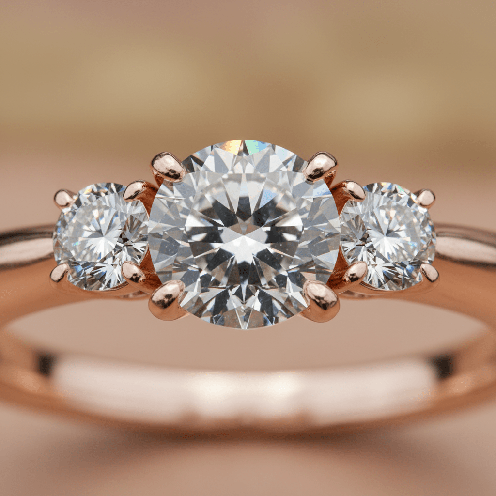 Noir Trilogy — Diamond Ring in 18ct Rose Gold - HD Studio